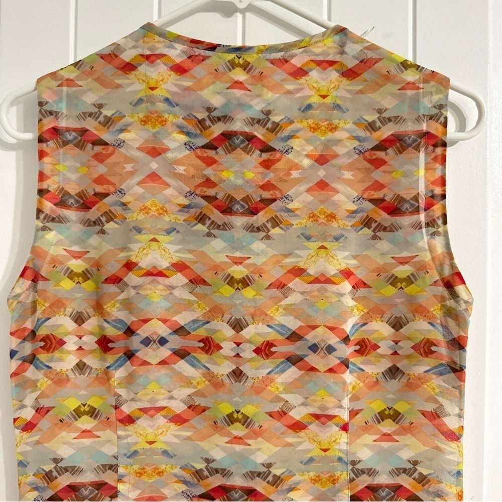 Cabi Multi-Color Abstract Pattern Sleeveless Tuni… - image 6